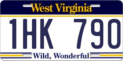 WV license plate 1HK790
