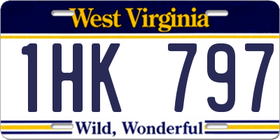 WV license plate 1HK797