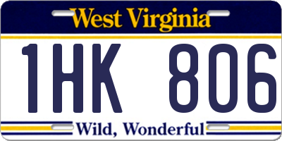 WV license plate 1HK806