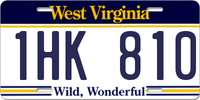 WV license plate 1HK810