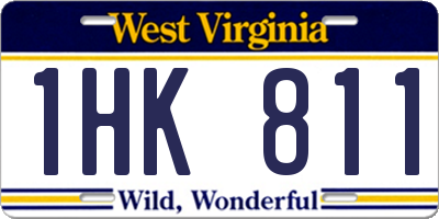 WV license plate 1HK811