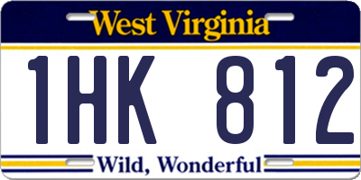 WV license plate 1HK812