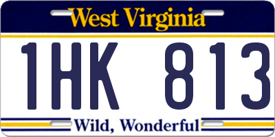 WV license plate 1HK813