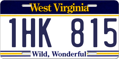 WV license plate 1HK815