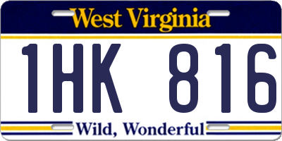 WV license plate 1HK816
