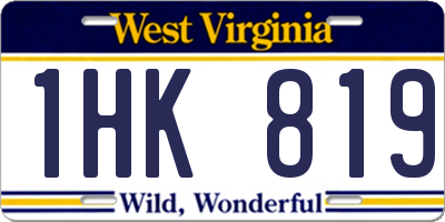 WV license plate 1HK819