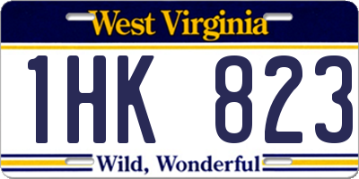 WV license plate 1HK823