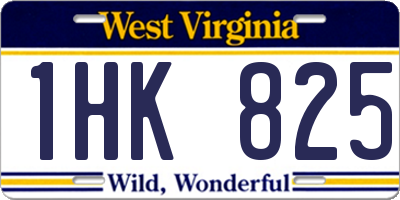 WV license plate 1HK825