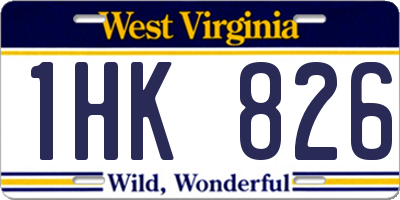 WV license plate 1HK826