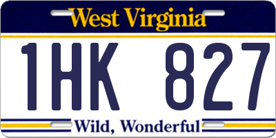 WV license plate 1HK827
