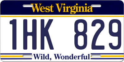 WV license plate 1HK829