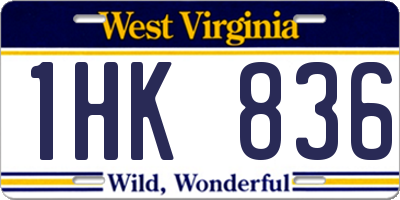 WV license plate 1HK836