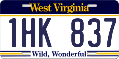 WV license plate 1HK837