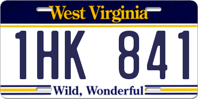 WV license plate 1HK841