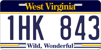WV license plate 1HK843
