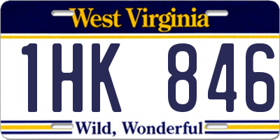 WV license plate 1HK846