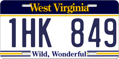 WV license plate 1HK849