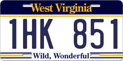 WV license plate 1HK851