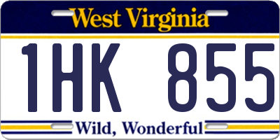 WV license plate 1HK855