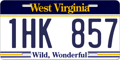 WV license plate 1HK857