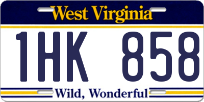 WV license plate 1HK858