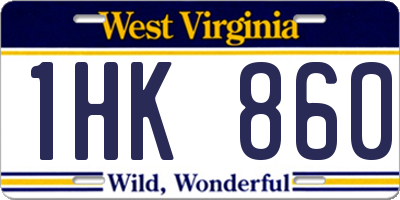 WV license plate 1HK860