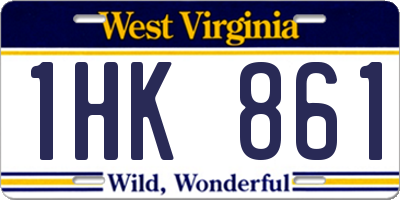 WV license plate 1HK861