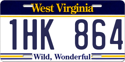 WV license plate 1HK864