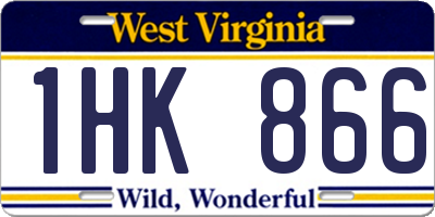 WV license plate 1HK866