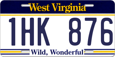 WV license plate 1HK876
