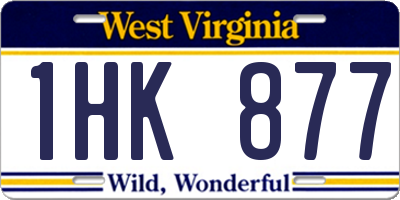 WV license plate 1HK877