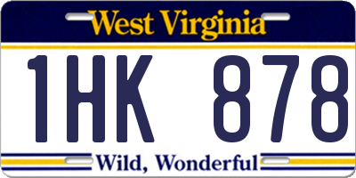 WV license plate 1HK878