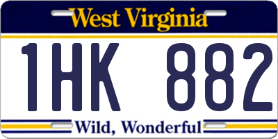 WV license plate 1HK882