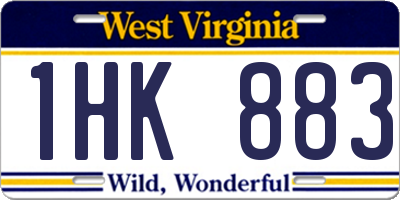WV license plate 1HK883