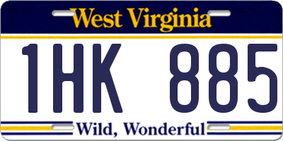 WV license plate 1HK885