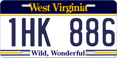 WV license plate 1HK886