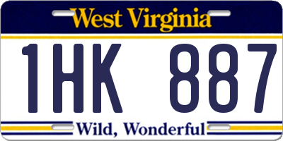 WV license plate 1HK887