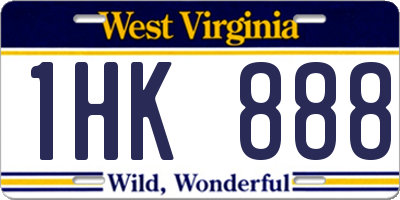 WV license plate 1HK888
