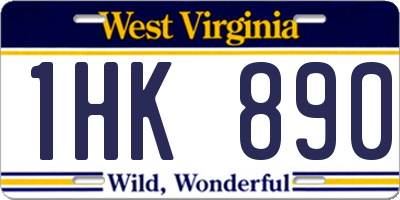 WV license plate 1HK890
