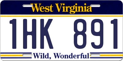 WV license plate 1HK891