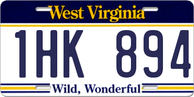 WV license plate 1HK894