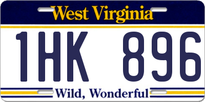 WV license plate 1HK896