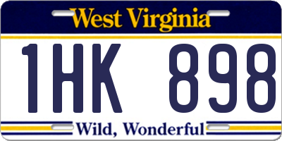WV license plate 1HK898