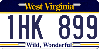 WV license plate 1HK899