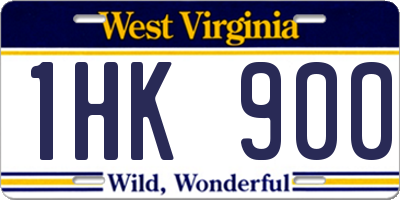 WV license plate 1HK900