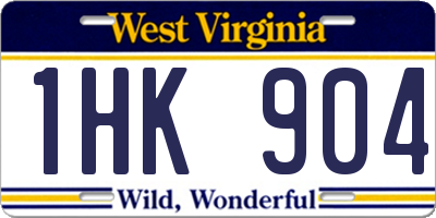 WV license plate 1HK904