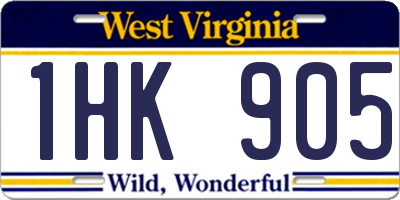WV license plate 1HK905