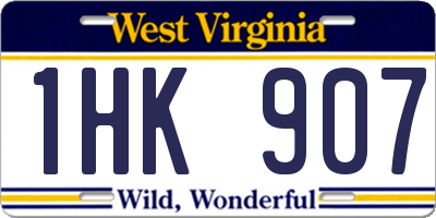 WV license plate 1HK907