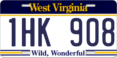 WV license plate 1HK908