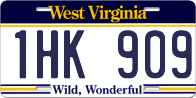 WV license plate 1HK909